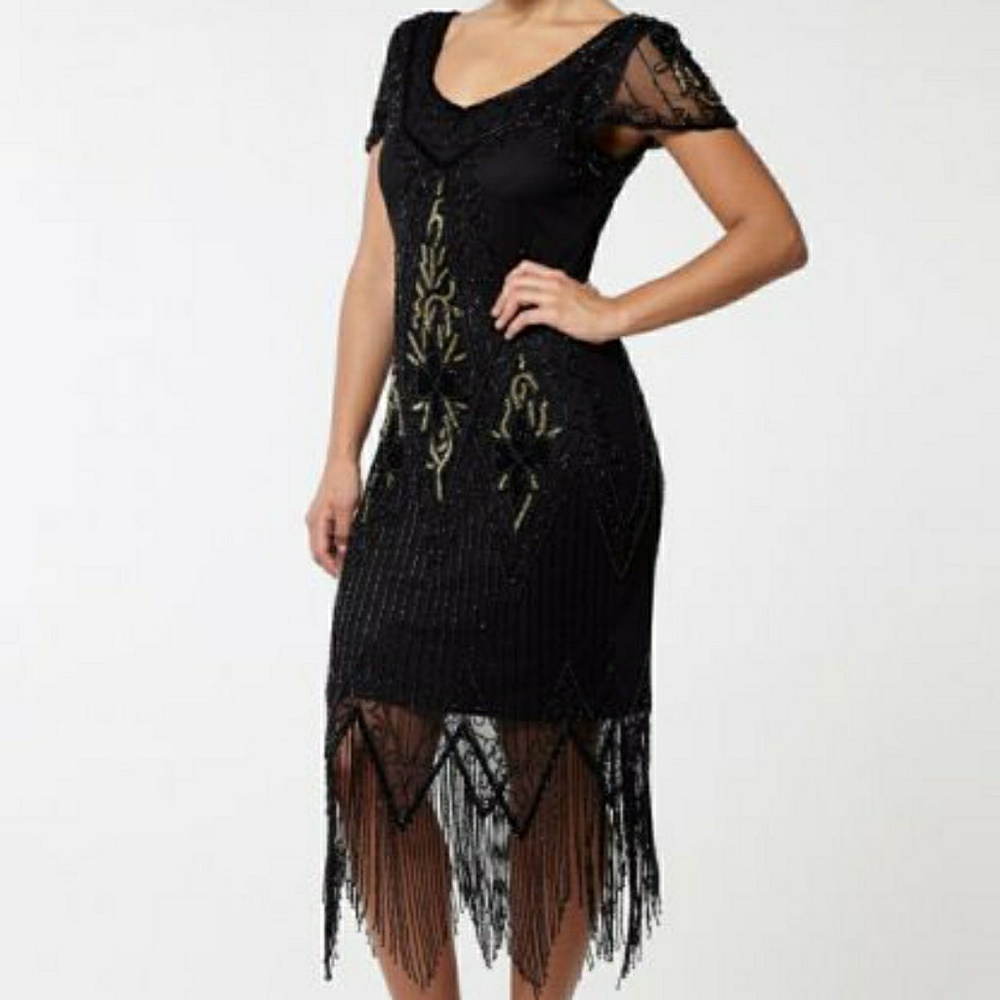 Gatsbylady black flapper dress